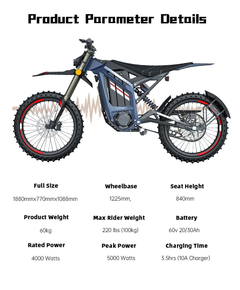 SS-8 Electric Off Road Pit Bike Dirt Bike for Adults
