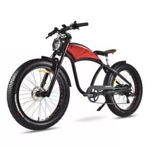 Red electric bike for adults