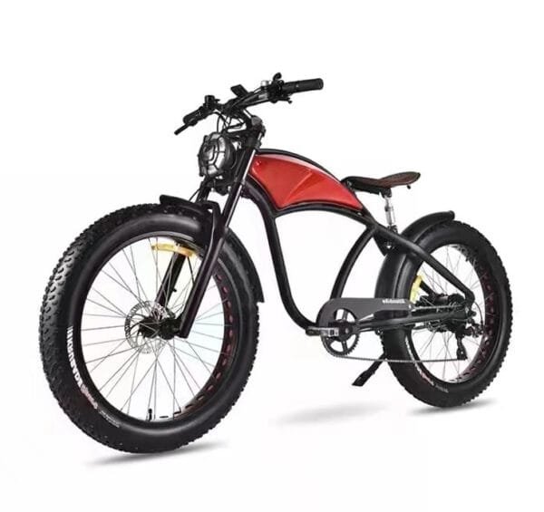 Red electric bike for adults