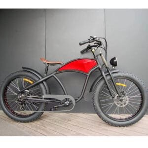 Red electric bike for adults