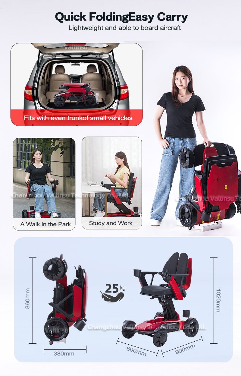 F1 Factory Price Electric Power Assist Smart Drive Wheelchair with Stable Step