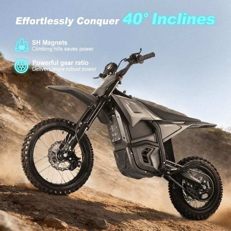 EM-5 DIRT BIKE 40° Climbing Capability
