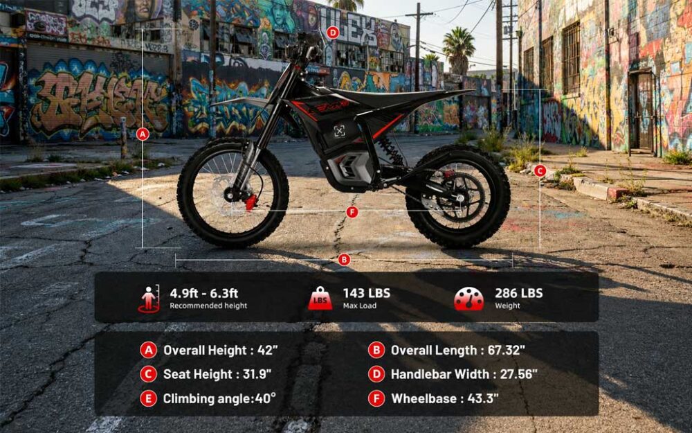 VALTINSU 52MPH 60V 5600W Electric Off-road Pit Bike Dirt Bike EM-5 PRO